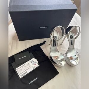 Dolce and Gabbana Silver PLT Heels